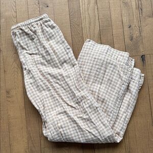 Abercrombie & Fitch Beige Checkered Pants